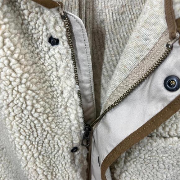 J Crew Nordic Sherpa Fleece Shawl-Collar Jacket Mens Sz XXL Full Zip Snap Front - Picture 6 of 13